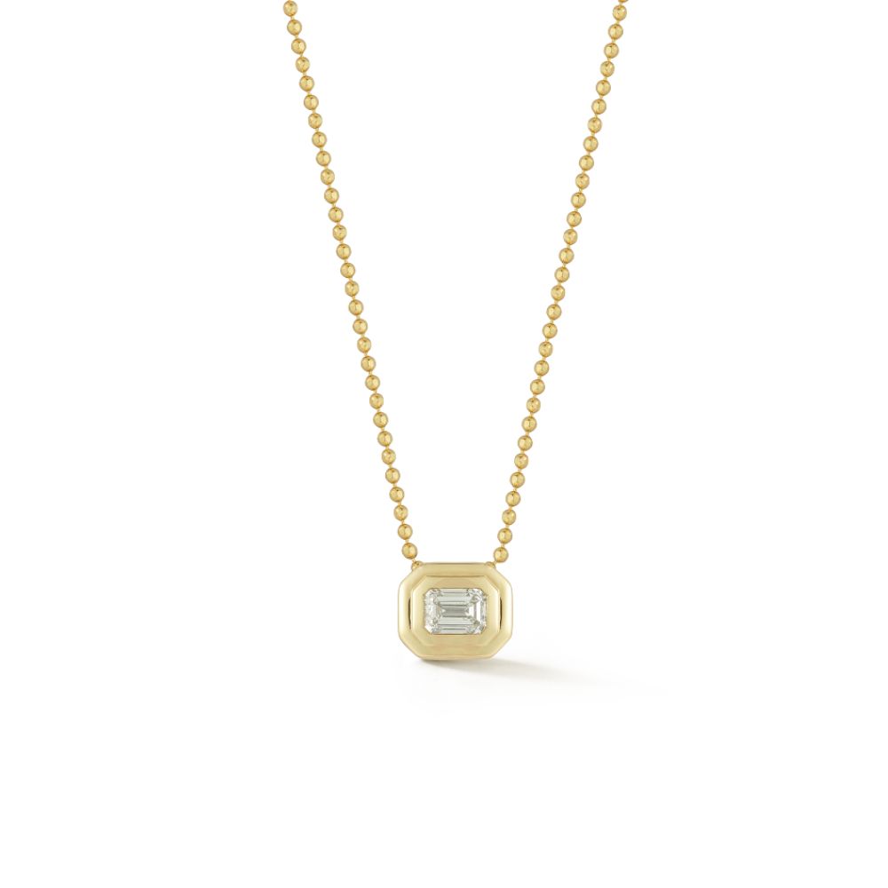 Korman Collection 18k Yellow Gold Emerald Cut Diamond Necklace